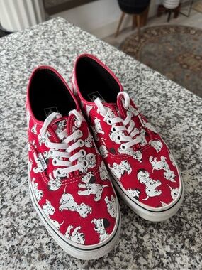Vans X Disney Red and Black Dalmatian Print Canvas Sneaker